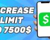 Get cash app from $750 to $7500 limit?