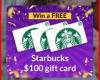 CTC - Win $100 Starbucks Gift Card